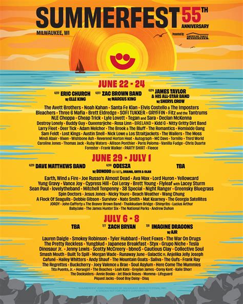 ALL Summer Festival Dates .